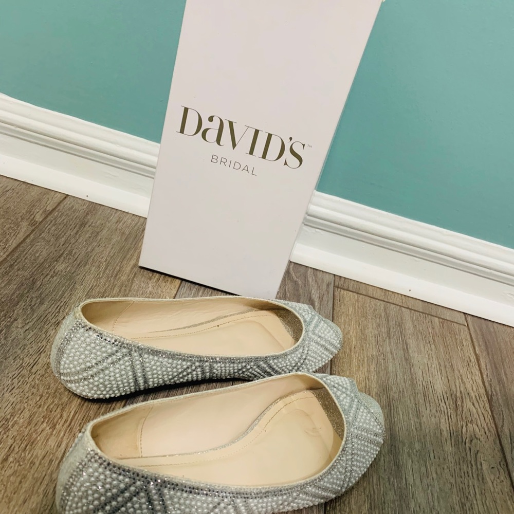 David bridal pearl flats